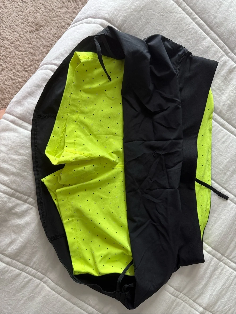 Nike Black Mini Skirt with Neon Yellow Lining
